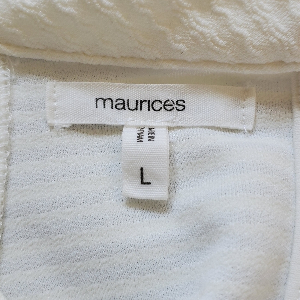 Maurices White V-neck Halter Style Dress Size L - Picture 4 of 5